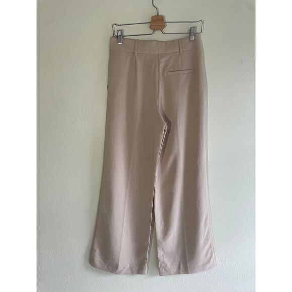 High Rise Women Size 6 Khaki Tan Wide Leg Dress Pants Office Academia Minimalist - Picture 4 of 6